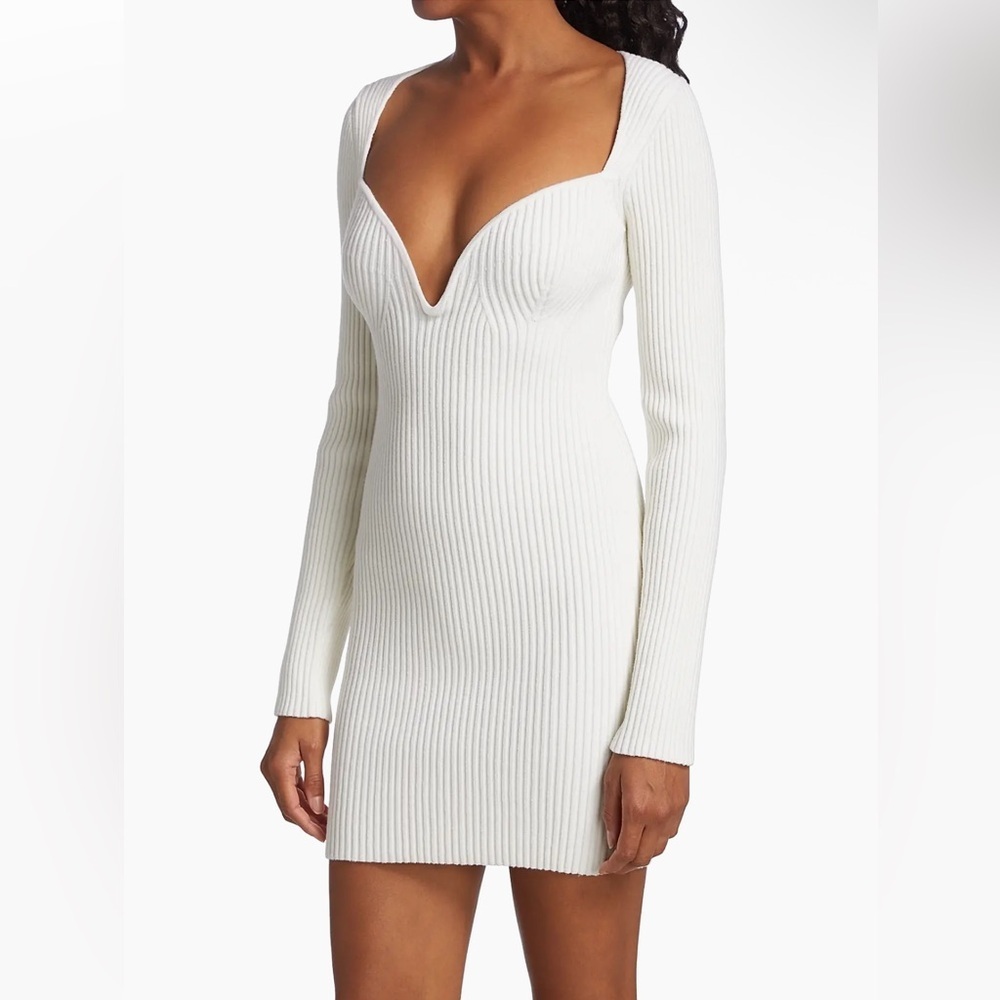 New! GAUGE81 Mija Ribbed Merino Wool Blend Mini Bodycon Dress 🤍 XS - Picture 8 of 16